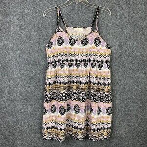 Elodie Sun Dress Women M Aztec Pattern Multicolor Detailed Straps Empire Waist